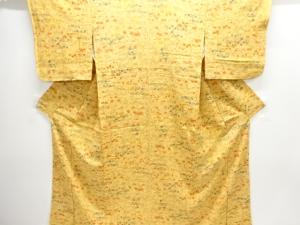 ヱ霞に秋草模様小紋着物